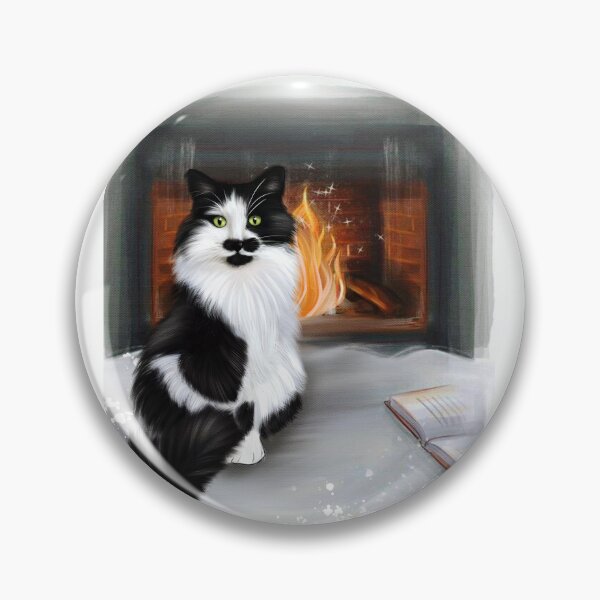Item preview, The Cozy Life of a Fluffy Cat by the Fireplace designed and sold by Elizande.