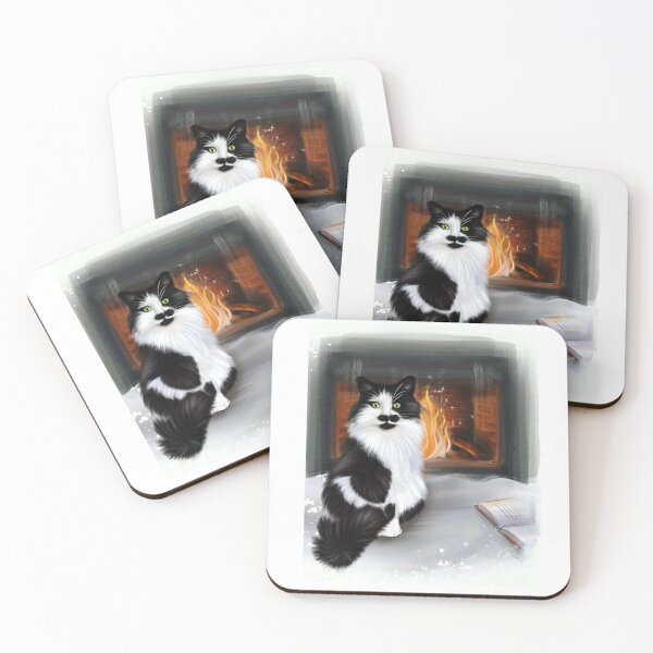 Item preview, The Cozy Life of a Fluffy Cat by the Fireplace designed and sold by Elizande.