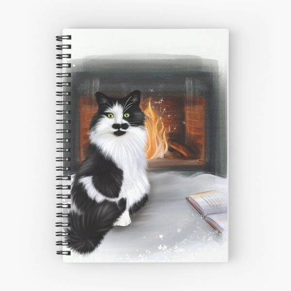 Item preview, The Cozy Life of a Fluffy Cat by the Fireplace designed and sold by Elizande.