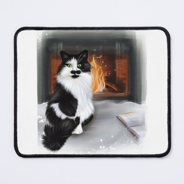 Item preview, The Cozy Life of a Fluffy Cat by the Fireplace designed and sold by Elizande.