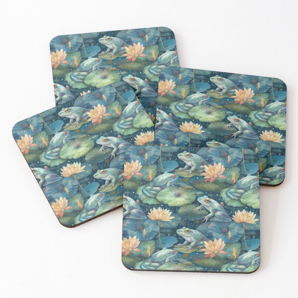 Item preview, Moon Night Frogs in Water lilies Pond designed and sold by janeferwong.