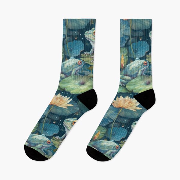 Item preview, Moon Night Frogs in Water lilies Pond designed and sold by janeferwong.