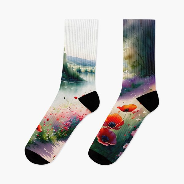 Item preview, Poppies on the Path Art Work designed and sold by ArtsyWishesShop.