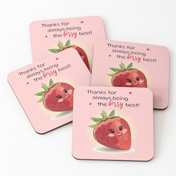 Item preview, Strawberry Funny Thank you cute kawaii design designed and sold by HajnalkArt.