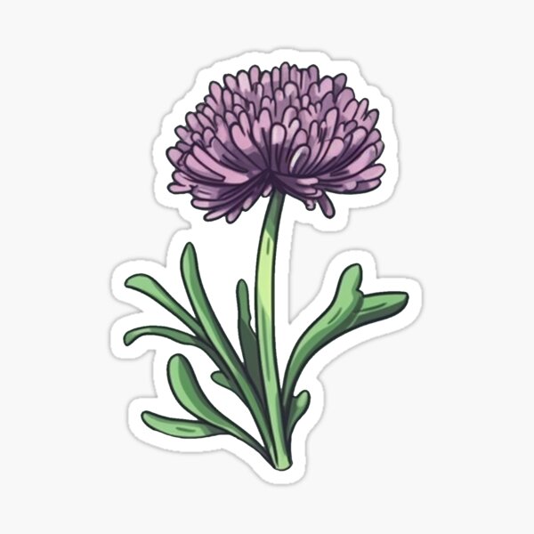 Vibrant Chives illustration for Gardening Enthusiasts Sticker