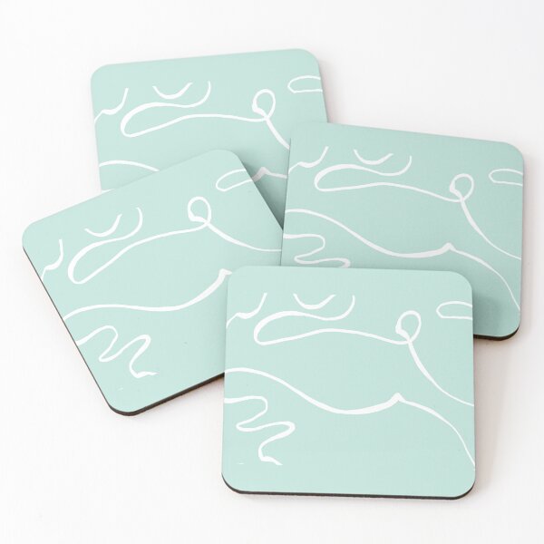Item preview, Abstract Curvy Lines Teal | Part of the Scandinavian Edit designed and sold by IvoryNordic.