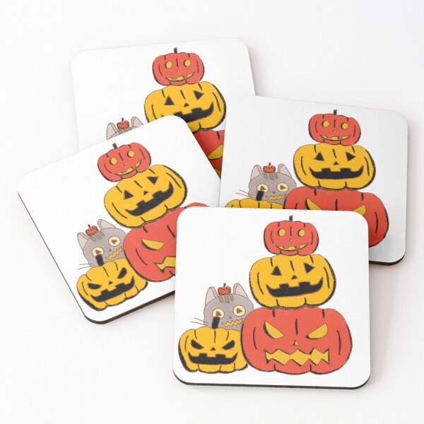 Item preview, Halloween cat and pumpkin yellow ghost designed and sold by Bylaong.