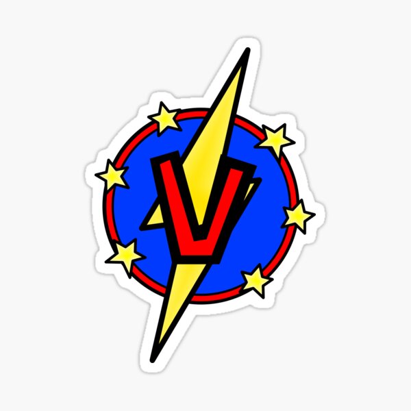 Cute Little SuperHero Geek - Super Letter V Sticker