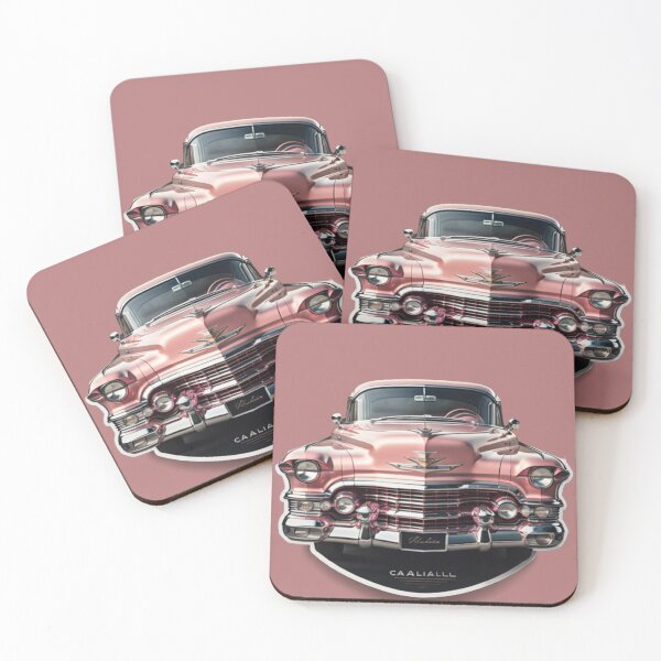 Artikelvorschau, Vintager rosa Cadillac für Liebhaber des Retro-Stils und Auto-Enthusiasten entworfen und verkauft von Nostalgic-co.