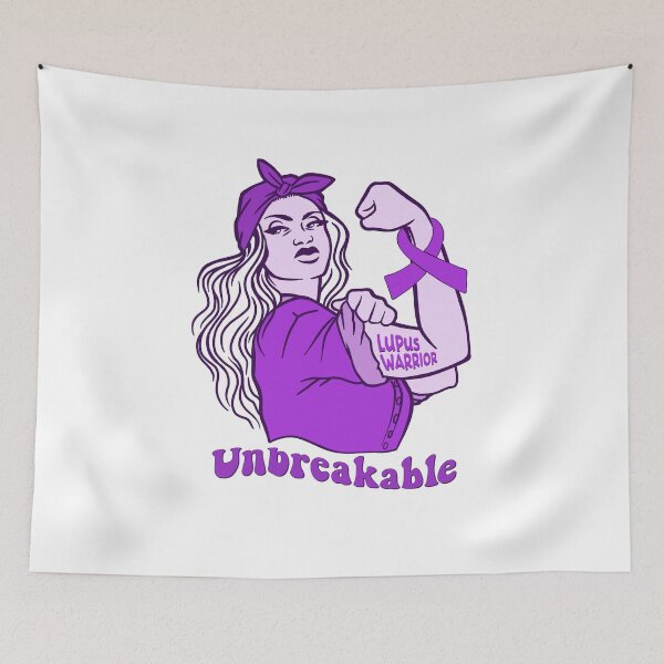 Item preview, Lupus Warrior Unbreakable Awareness Month Womens Purple Ribbon designed and sold by Dolphin Graphic.
