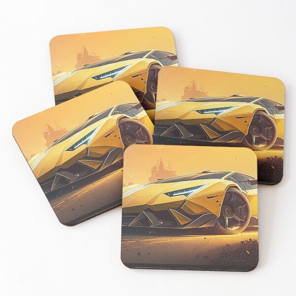 Item preview, Cool Yellow Supercar With A Bright Sunshine  designed and sold by ByDigitalDream.