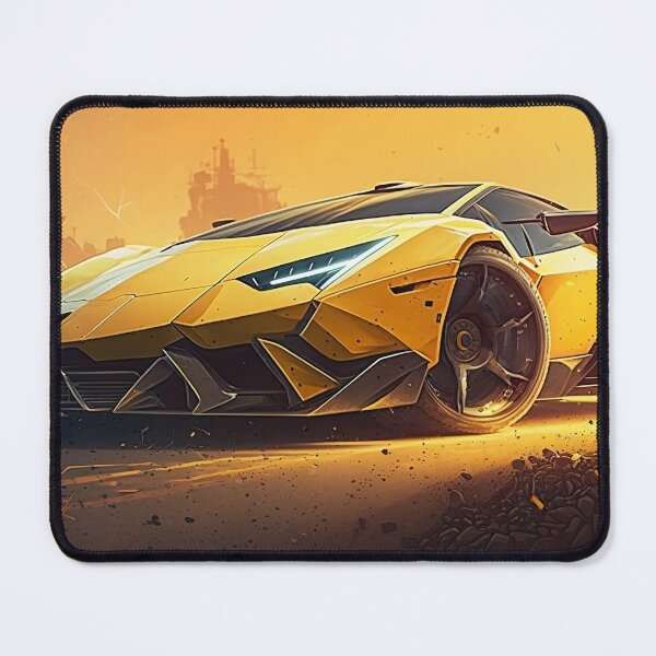 Item preview, Cool Yellow Supercar With A Bright Sunshine designed and sold by ByDigitalDream.