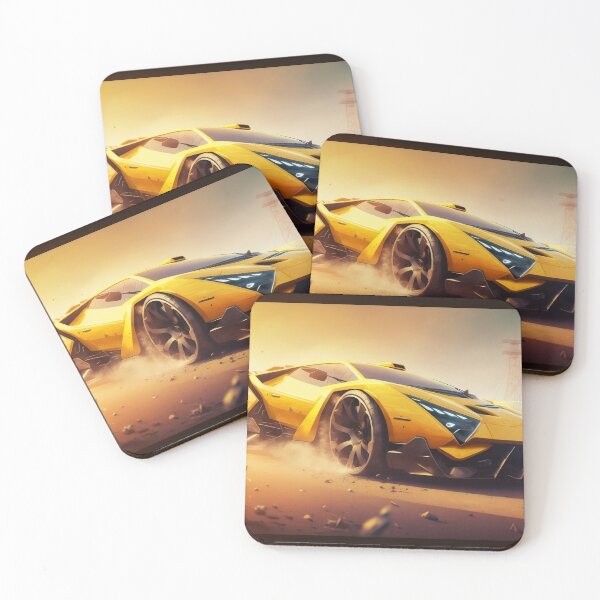 Item preview, Epic Yellow Supercar With A Bright Sunshine  designed and sold by ByDigitalDream.