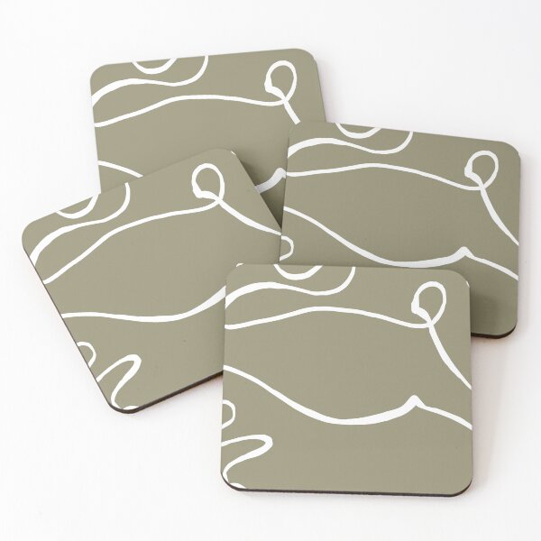 Item preview, Abstract Curvy Lines Khaki | Part of the Scandinavian Edit designed and sold by IvoryNordic.