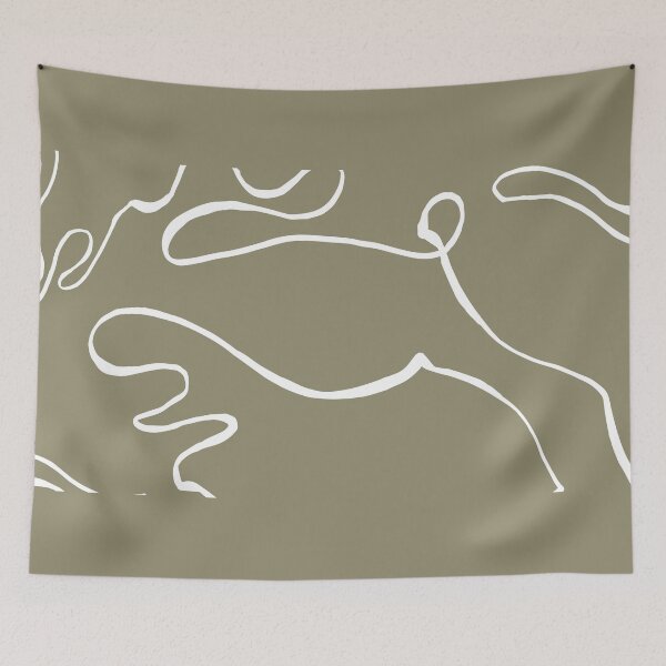 Item preview, Abstract Curvy Lines Khaki | Part of the Scandinavian Edit designed and sold by IvoryNordic.