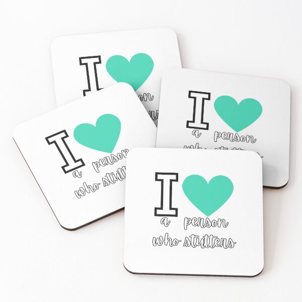 Item preview, I heart a person who stutters (white and sea green) designed and sold by NicoleSLP.