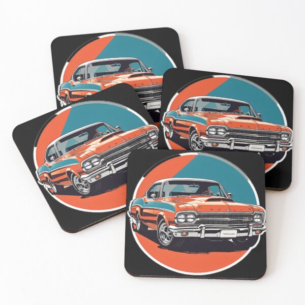 Artikelvorschau, Vintage Orange Muscle Car für Oldtimer-Enthusiasten und Sammler entworfen und verkauft von Nostalgic-co.