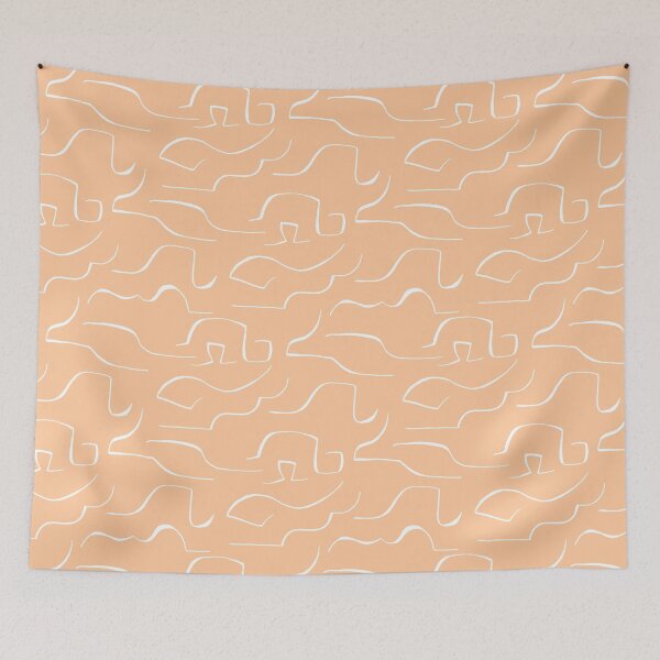 Item preview, Abstract Repeated Lines Apricot | Part of the Scandinavian Edit designed and sold by IvoryNordic.