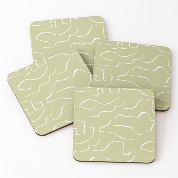 Item preview, Abstract Repeated Lines Sage | Part of the Scandinavian Edit designed and sold by IvoryNordic.