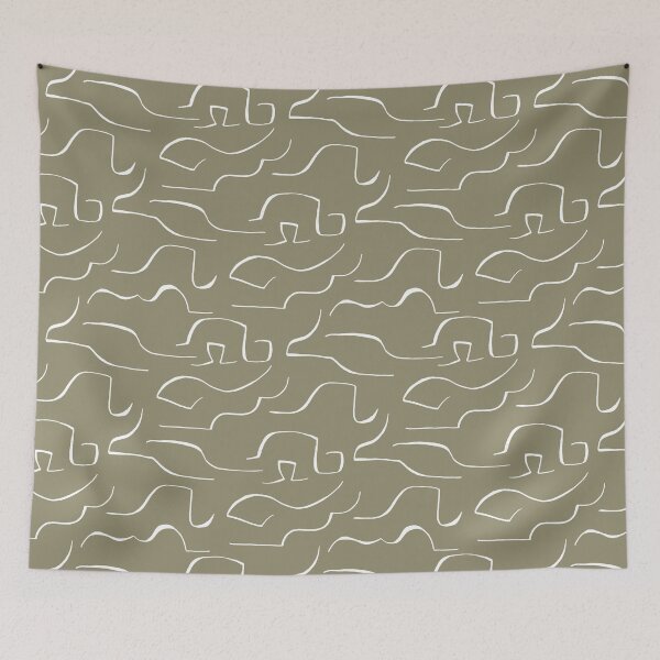 Item preview, Abstract Repeated Lines Khaki | Part of the Scandinavian Edit designed and sold by IvoryNordic.