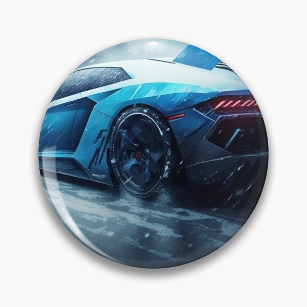 Item preview, Light Blue Supercar In Snowy Weather  designed and sold by ByDigitalDream.