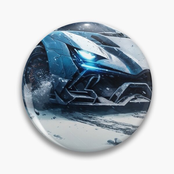 Item preview, Rapid Blue Supercar In Snowy Weather  designed and sold by ByDigitalDream.