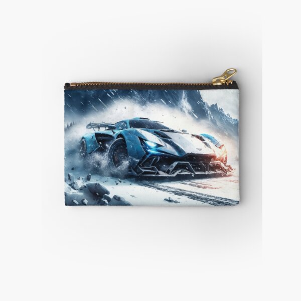 Item preview, Rapid Blue Supercar In Snowy Weather  designed and sold by ByDigitalDream.