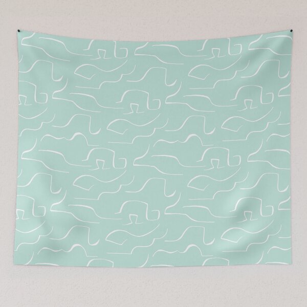 Item preview, Abstract Repeated Lines Teal | Part of the Scandinavian Edit designed and sold by IvoryNordic.