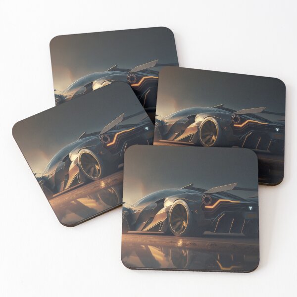 Item preview, Fast Black Supercar In A Dark Sunshine designed and sold by ByDigitalDream.