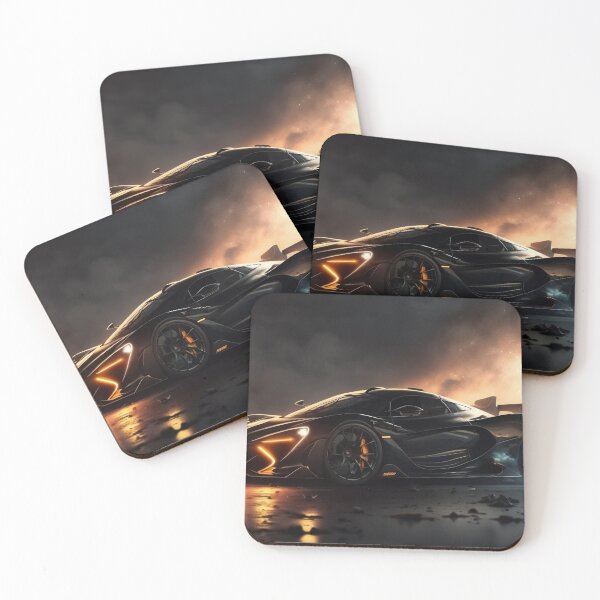 Item preview, Black Supercar In A Dark Sunshine designed and sold by ByDigitalDream.
