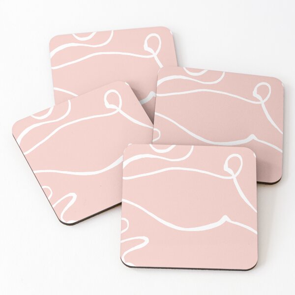 Item preview, Abstract Curvy Lines Blush | Part of the Scandinavian Edit designed and sold by IvoryNordic.