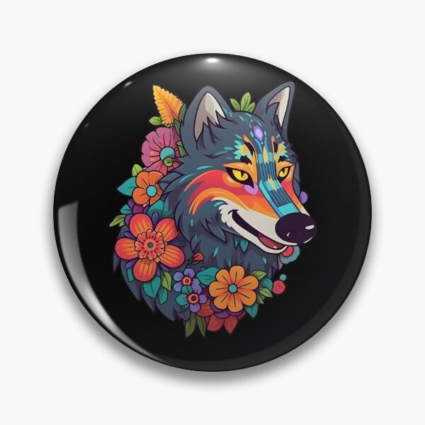 Artikelvorschau, Bunter Wolf mit Blumen entworfen und verkauft von Zoondertt.