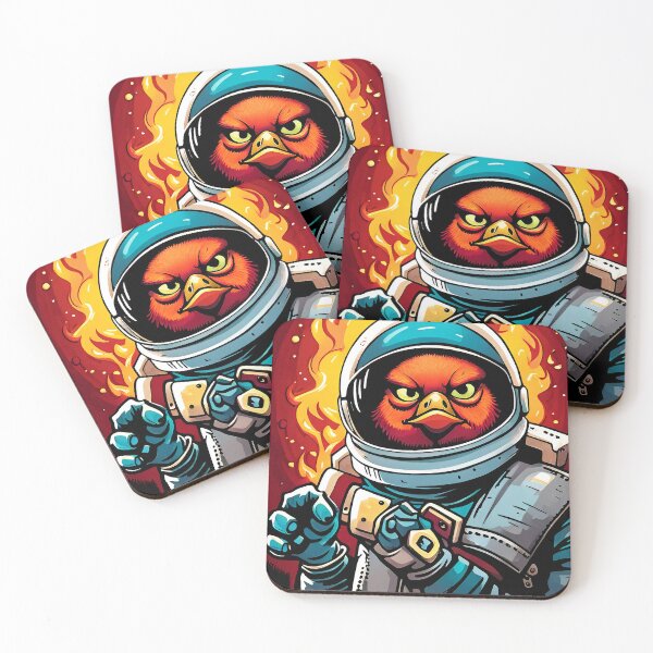 Item preview, Vector illustration of a cartoon astronaut in space suit on fire background. designed and sold by LooperSDart.