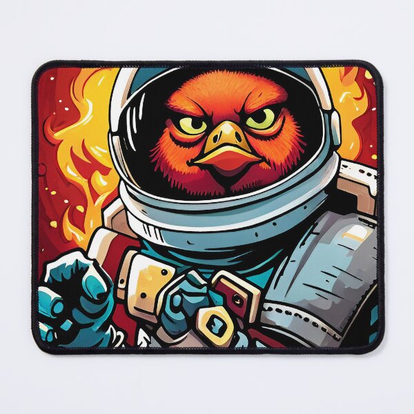 Item preview, Vector illustration of a cartoon astronaut in space suit on fire background. designed and sold by LooperSDart.