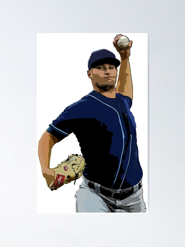 Shane McClanahan Baseball Paper Poster Rays 2 - Shane Mcclanahan - T-Shirt