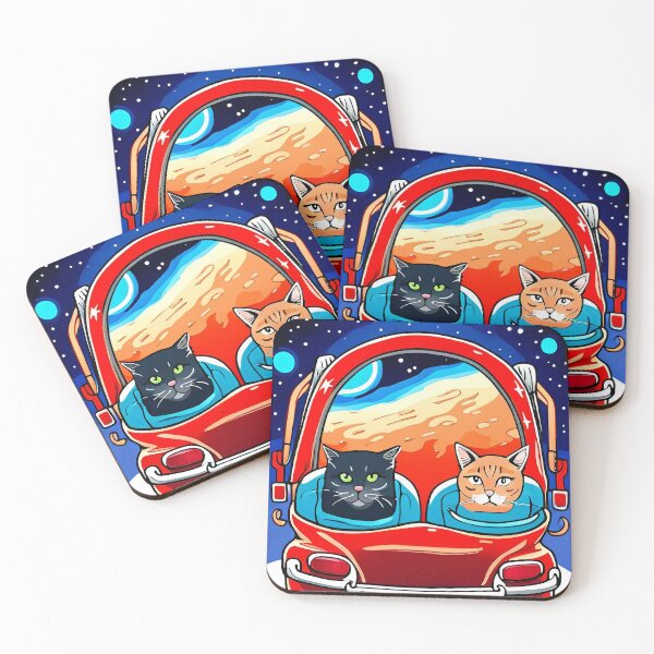 Item preview, Illustration of a cat driving a car on a night sky background designed and sold by LooperSDart.