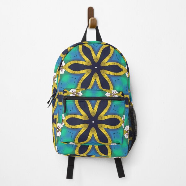 Item preview, Unique Blue and Gold Flower Pattern designed and sold by artbybiyan.