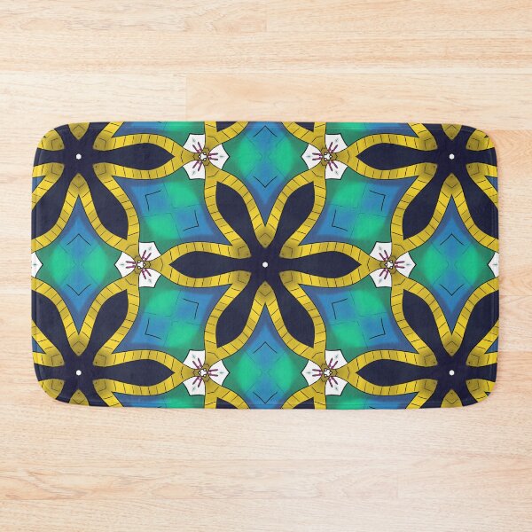 Item preview, Unique Blue and Gold Flower Pattern designed and sold by artbybiyan.