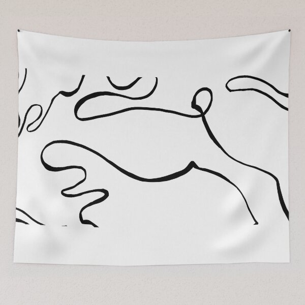 Item preview, Abstract Curvy Lines White | Part of the Scandinavian Edit designed and sold by IvoryNordic.