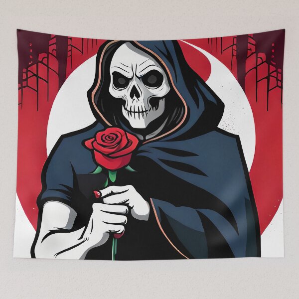 Item preview, Death's Gentle Touch - The Grim Reaper Holding a Rose designed and sold by GalihDA.
