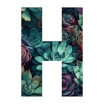 Imagen de la obra Elegant Succulent Pattern Letter H de AdiRemba