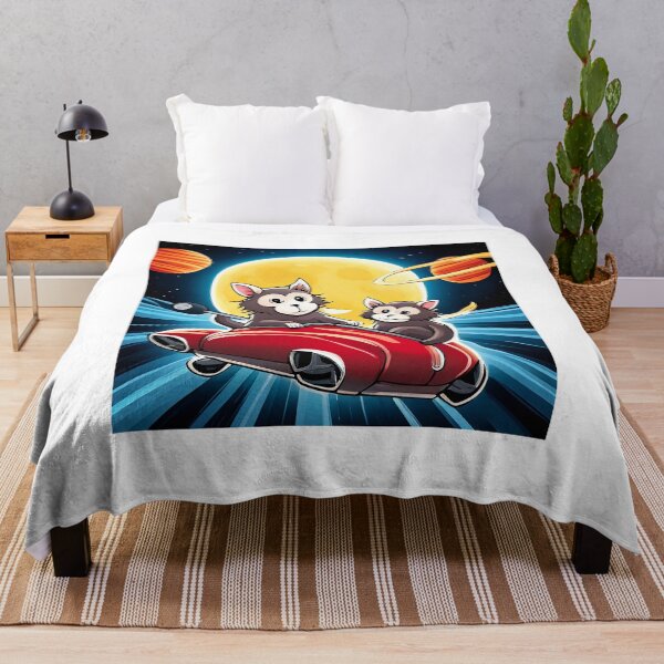 Artikelvorschau, Cute cartoon cats driving a car on a background of the moon entworfen und verkauft von LooperSDart.