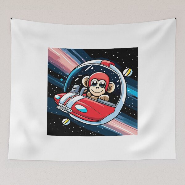 Item preview, Cute monkey driving a car in space. Vector illustration for children. designed and sold by LooperSDart.