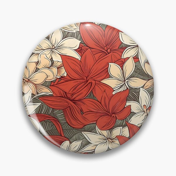 Item preview, Red Ginger and Plumeria Wedding Floral Cartoon - Minimal Handdrawn Design designed and sold by lolomastudio.