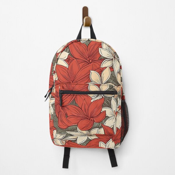 Item preview, Red Ginger and Plumeria Wedding Floral Cartoon - Minimal Handdrawn Design designed and sold by lolomastudio.