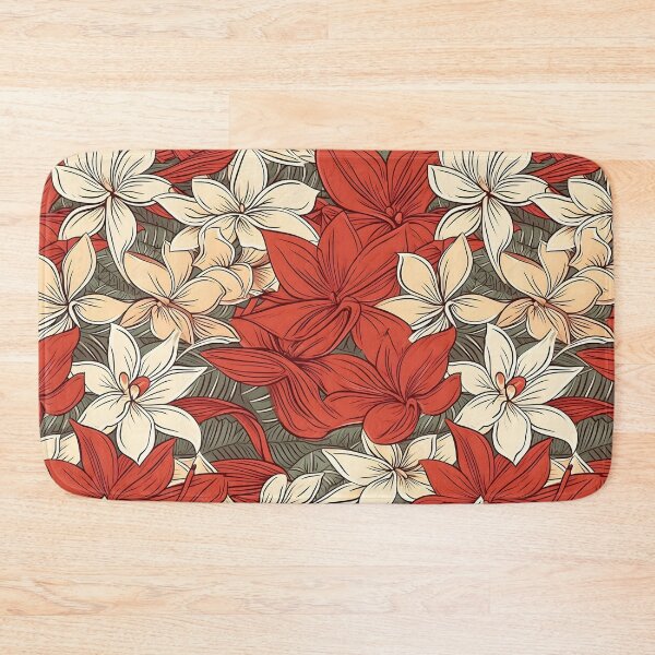 Item preview, Red Ginger and Plumeria Wedding Floral Cartoon - Minimal Handdrawn Design designed and sold by lolomastudio.