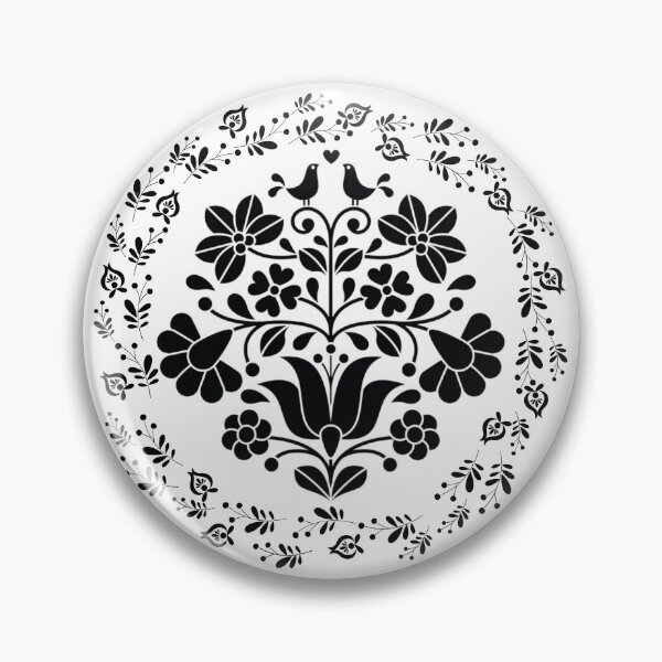 Item preview, Kalocsai folk art flowers in circle pattern designed and sold by Kormix.