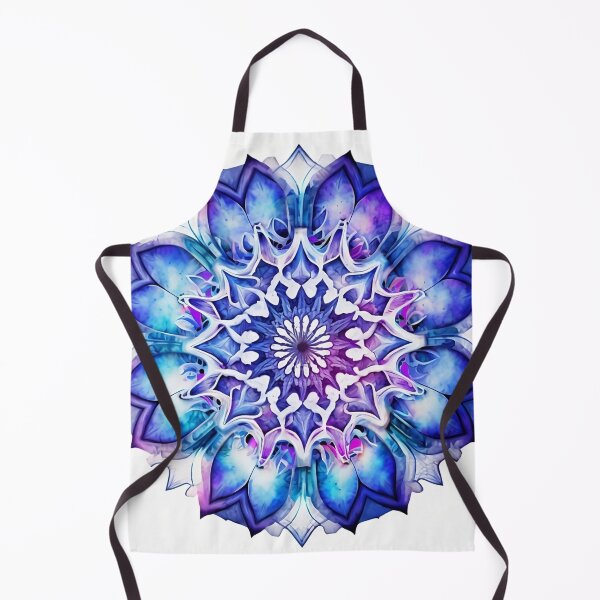 Item preview, Coloured floral mandala blue, light blue , violet with gradient, water colours designed and sold by VeronicArt85.