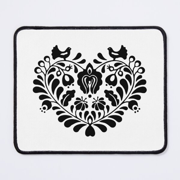 Item preview, Kalocsai folk art flowers in heart pattern designed and sold by Kormix.