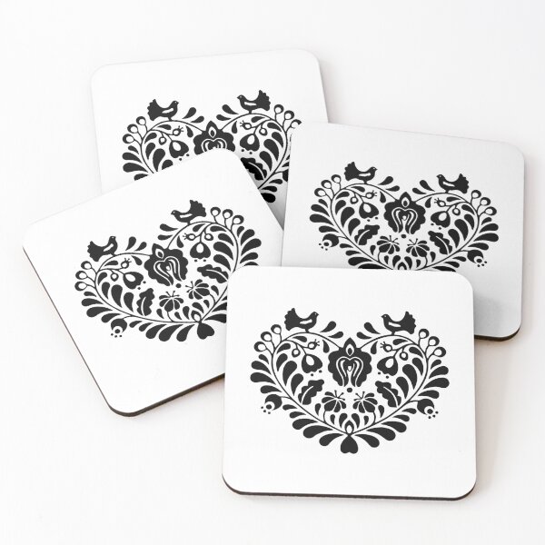 Item preview, Kalocsai folk art flowers in heart pattern designed and sold by Kormix.